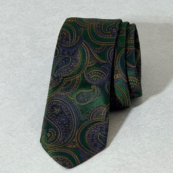 Robert Talbott Other - Robert Talbott Best of Class Mens Silk Tie Green Purple Paisley Hand Made USA